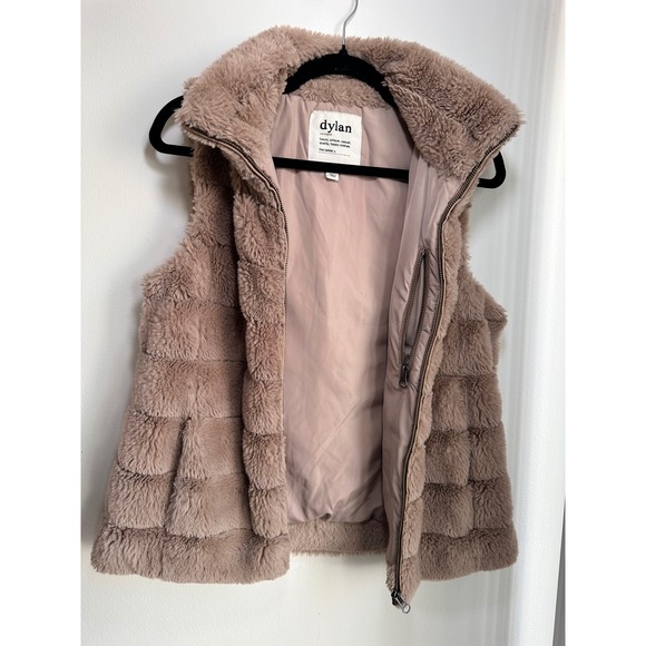 Dylan Los Angeles Faux Fur Vest Zip Front Pockets Women's Size M - Picture 2 of 6